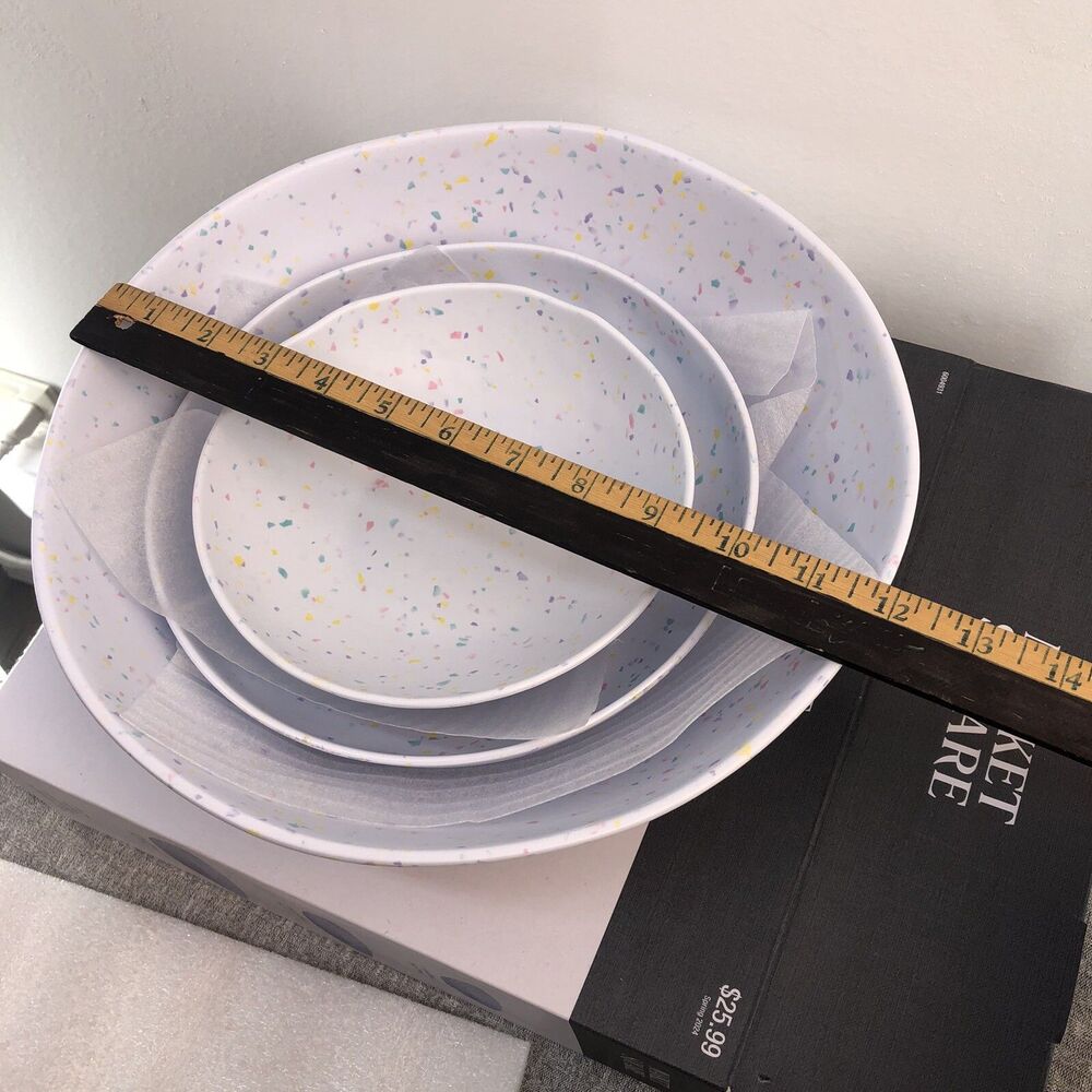 3 Pack Market Square Stoneware Dinnerware Set Bowls Dinner /Salad Plates - Picture 5 of 10